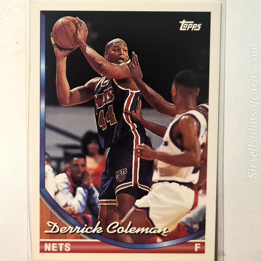 Derrick Coleman 1993 Topps #166 NBA Basketball New Jersey Nets excellent/mint Sleeved