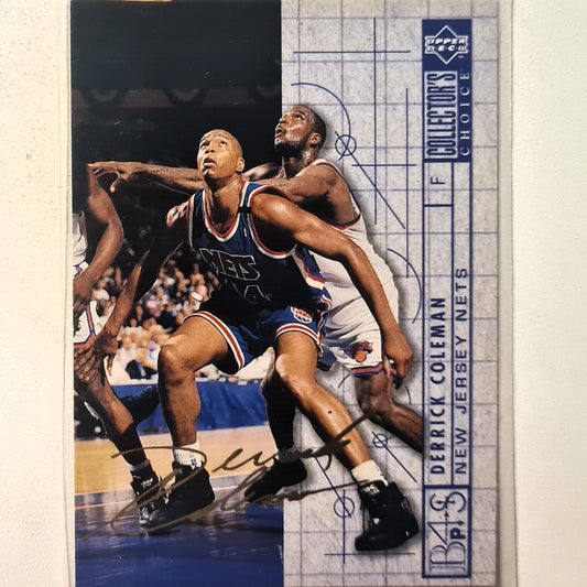 Derrick Coleman 1994 Upper-Deck blueprint success autograph variant #388 NBA Basketball New Jersey Nets excellent Sleeved