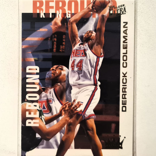 Derrick Coleman 1995 Fleer Ultra rebound Kings 1 of 10 NBA Basketball New Jersey Nets excellent Sleeved