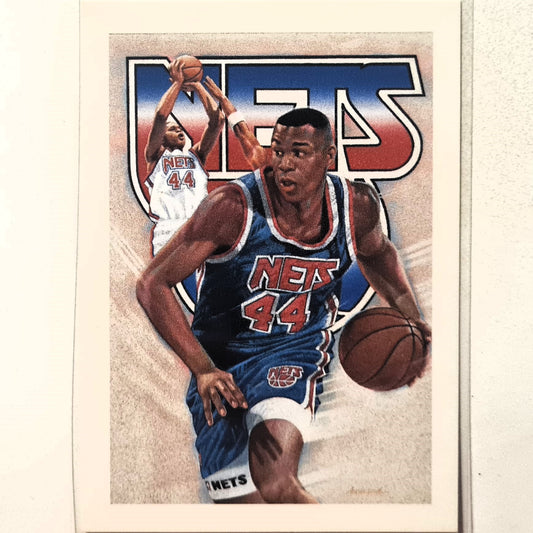 Derrick Coleman 1991 NBA Hoops Jim Auckland illustrated #519 NBA Basketball New Jersey Nets excellent Sleeved