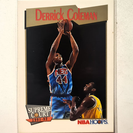 Derrick Coleman 1991 NBA Hoops Supreme Court #482 NBA Basketball New Jersey Nets excellent Sleeved