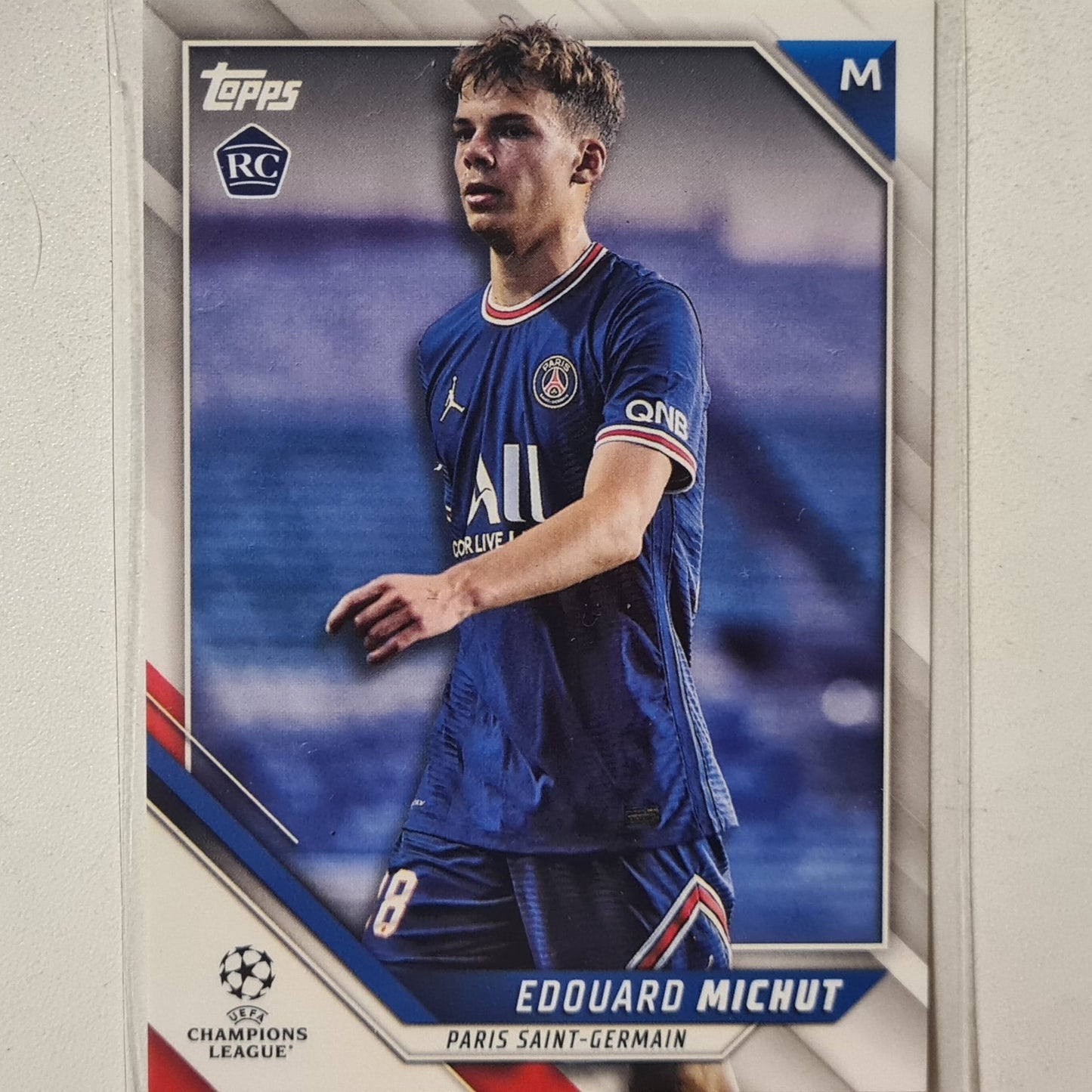 Edouard Michut 2022 Topps Champions League Soccer Rookie RC #189 Football Paris Saint-Germain Excellent sleeved