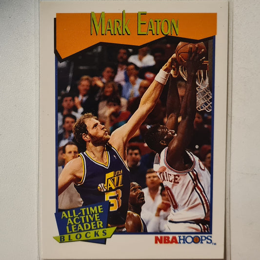Mark Eaton 1991 NBA Hoops all time active leaders blocks #534 NBA Basketball Utah Jazz Excellent