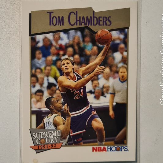 Tom Chambers 1991 NBA Hoops Supreme Court #489 NBA Basketball Phoenix Suns Excellent Sleeved