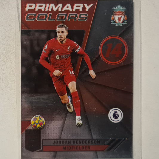 Jordan Henderson 2021-22 Panini Donruss Elite premier league primary colors #10 football Liverpool Excellent Sleeved