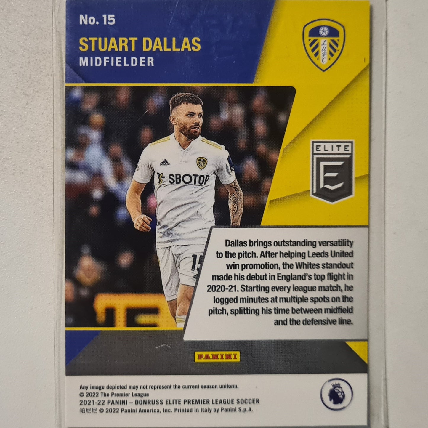 Stuart Dallas 2021-22 Panini Donruss Elite premier league primary colors #15 football leeds Excellent Sleeved