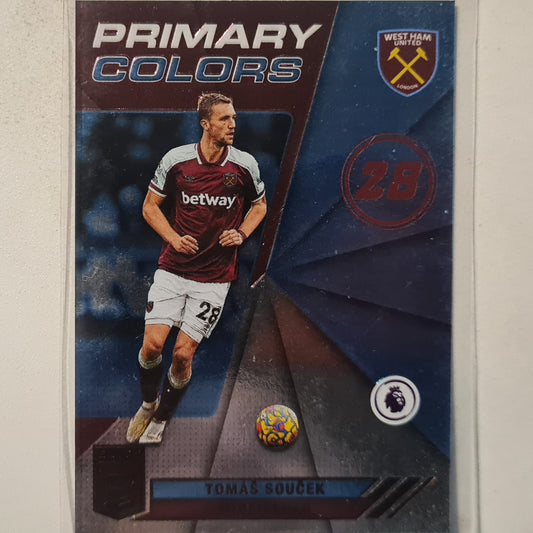 Tomas Soucek 2021-22 Panini Donruss Elite premier league primary colors #11 football West Ham Excellent Sleeved