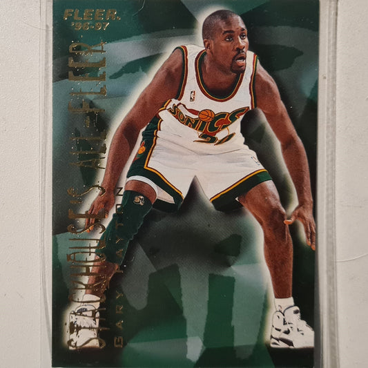 Gary Payton 1996 Fleer 96-97 stackhouses all-fleer 10 of 12 Seattle Super Sonics excellent Sleeved