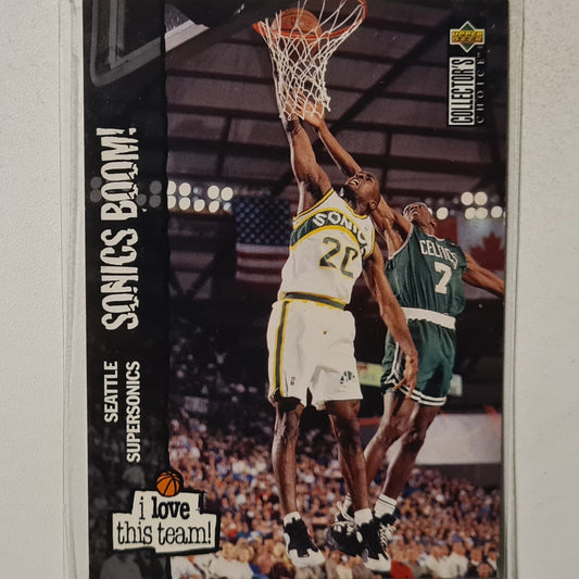 Gary Payton 1995 upper-Deck i love this team #180 NBA Basketball Seattle Super Sonics excellent Sleeved