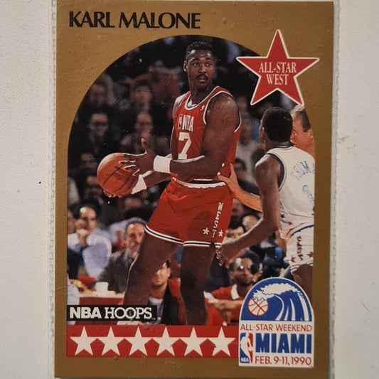 Karl Malone 1990 NBA Hoops All-Star #21 NBA Basketball Utah Jazz Excellent