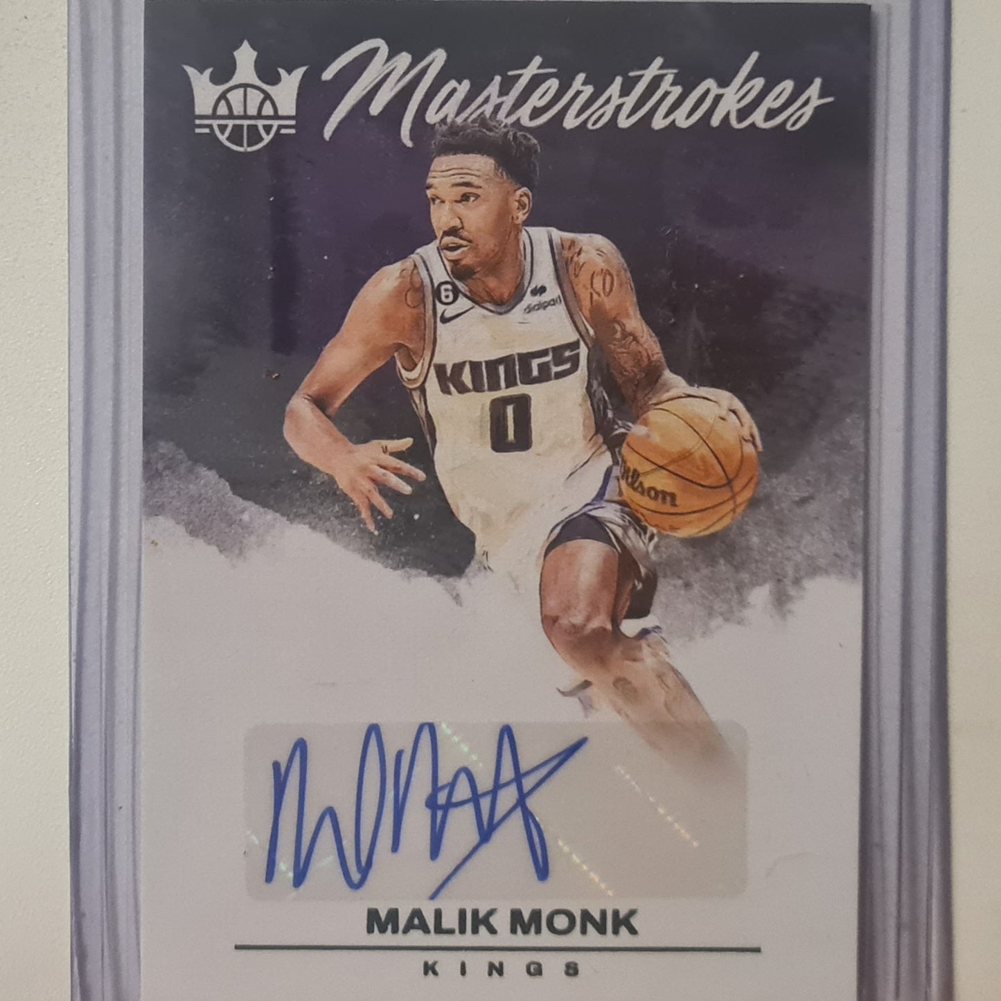 Malik Monk 2023-24 Panini Court Kings masterstrokes auto green MS-MON NBA Basketball Sacramento Kings Excellent