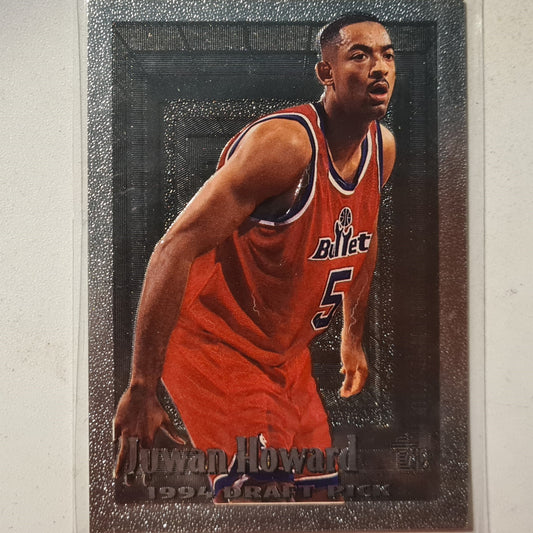 Juwan Howard 1995 Topps 1994 draft picks embossed Silver Rookie RC #105 NBA Basketball Washington Bullets Excellent sleeved