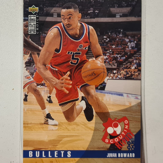 Juwan Howard 1995 Upper-Deck Scouting Report #139 NBA Basketball Washington Bullets Very good sleeved