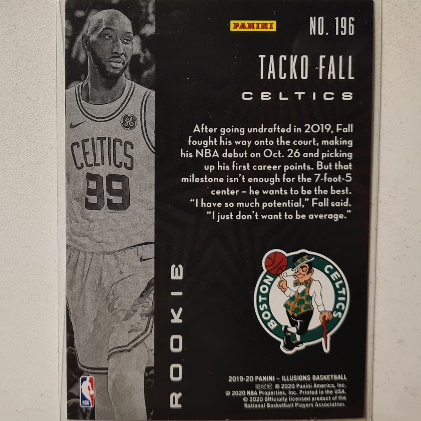 Taco Fall 2019-20 Panini Illusions Rookie RC #196 NBA Basketball Boston Celtics Excellent sleeved