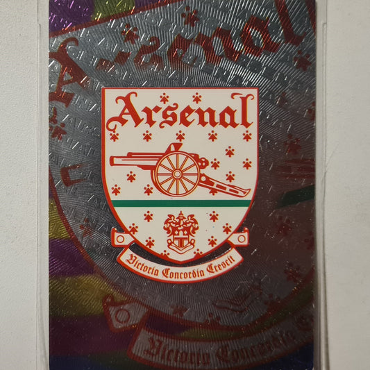 Foil club badge rare insert card Merlin 1998 premier gold 98  #B1/B20 Soccer Football Arsenal very good sleeved