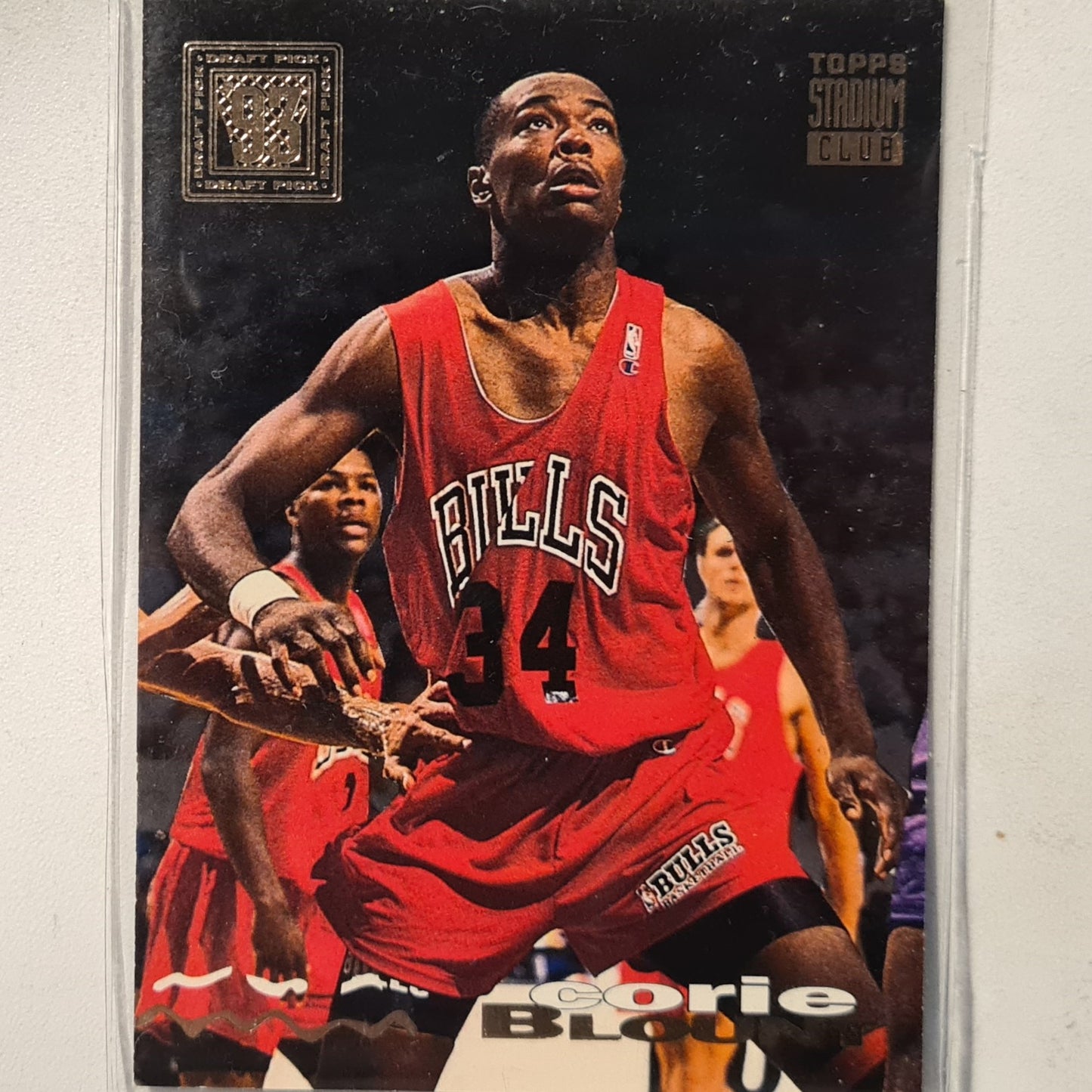 Corie Blount 1993 Topps Stadium Club Draft pick Rookie RC #159 NBA Basketball Chicago Bulls Excellent sleeved