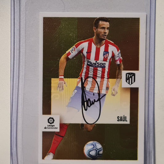 Saul 2020-21 Panini LaLiga Gold Sticker #21 Soccer football Atletico Madrid Excellent sleeved