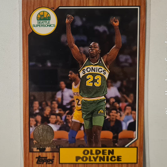 Olden Polynice 1993 Topps Rookie Archives Gold variant RC #98 NBA Basketball Seattle Super Sonics Excellent Sleeved