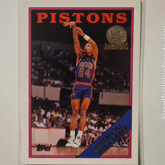 Michael Williams 1993 Topps Rookie Archives Gold variant RC #114 NBA Basketball Detroit Pistons Excellent Sleeved