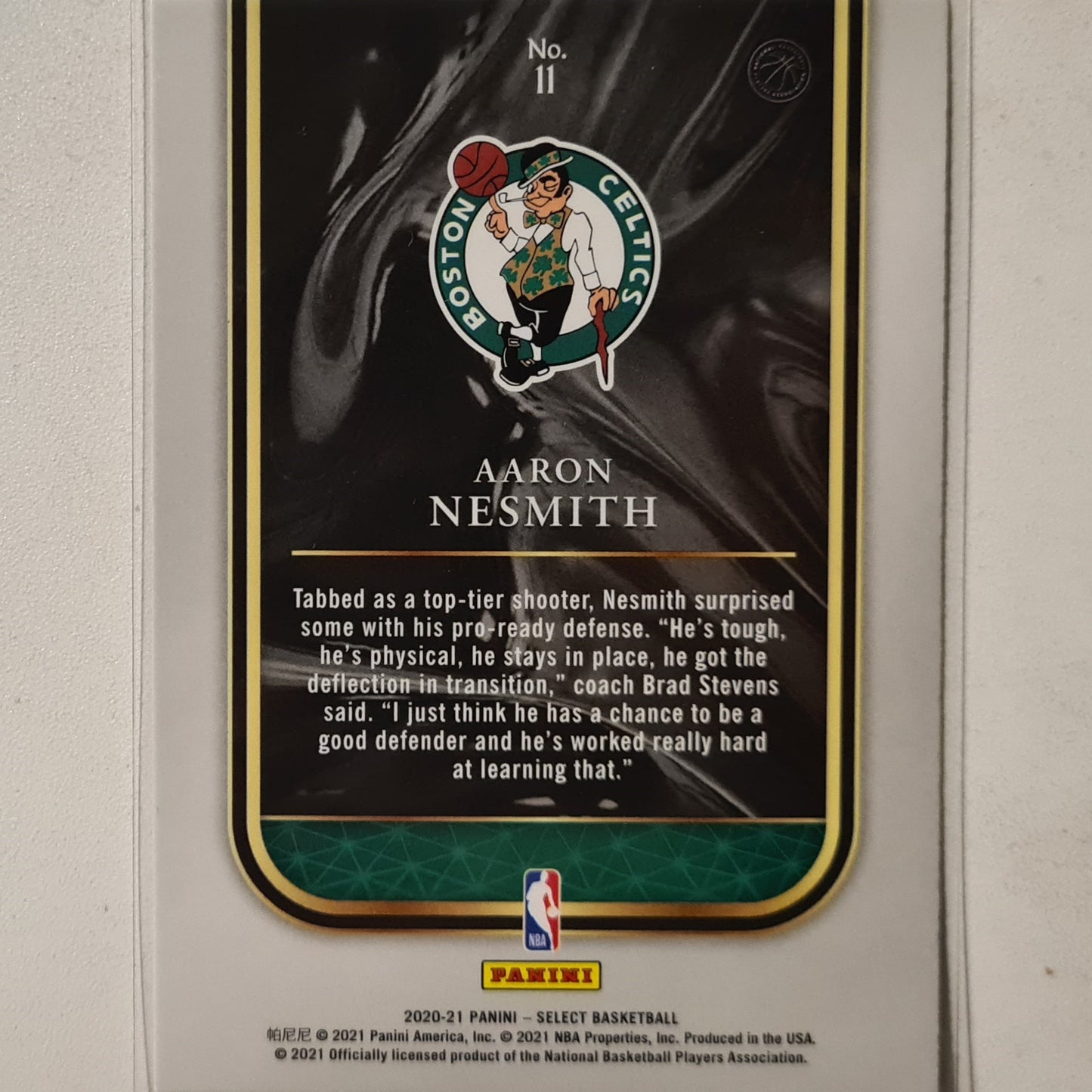 Aaron Nesmith 2020-21 Panini Select Rookie Selections RC #11 NBA Basketball Boston Celtics excellent/mint