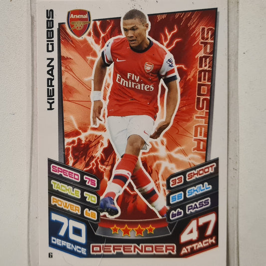 Kieran Gibbs 2010-11 Topps Match attax Speedster #6 Soccer Football Arsenal very good Sleeved