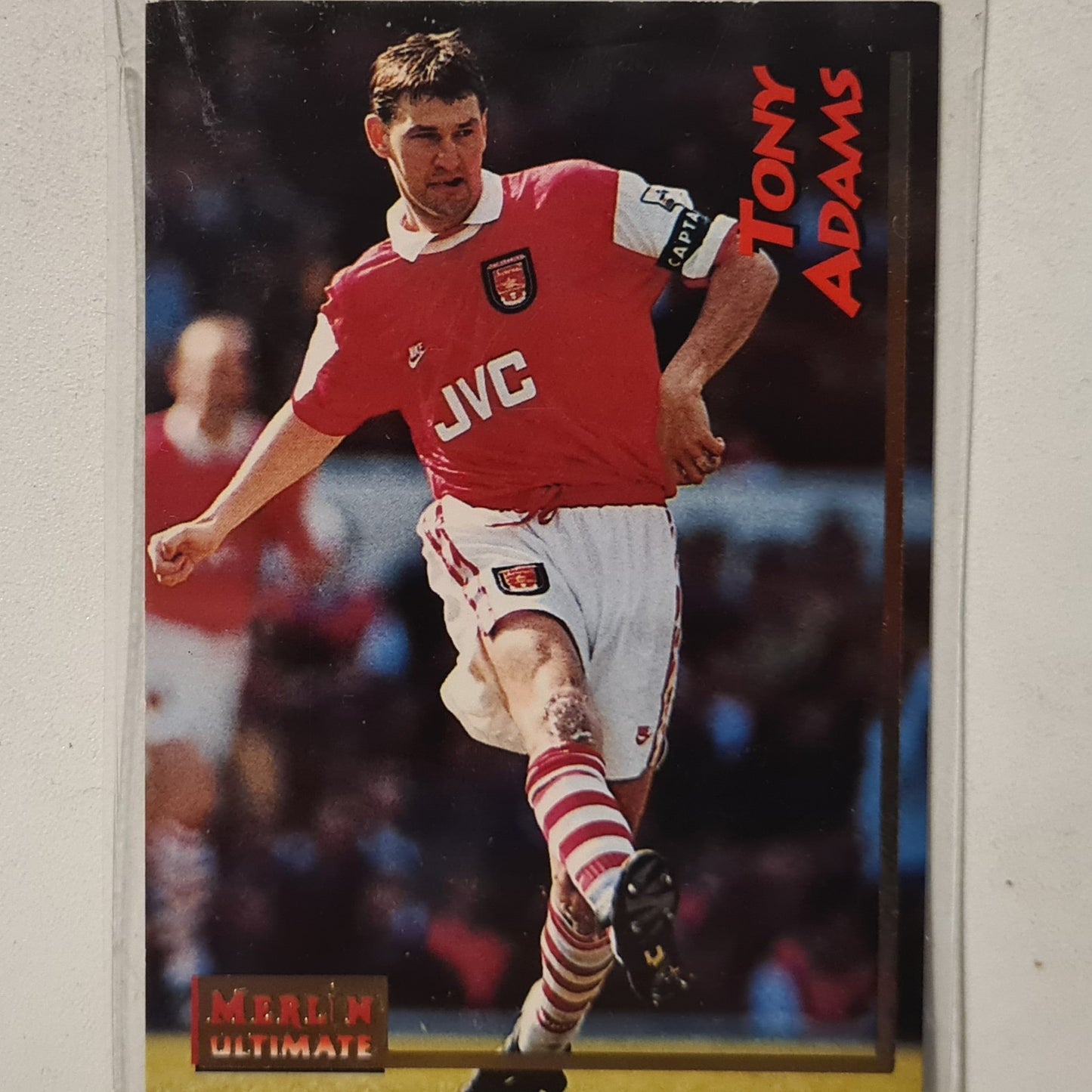 Tony Adams 1995-96 Merlin Ultimate #8 Soccer Football Arsenal very good Sleeved