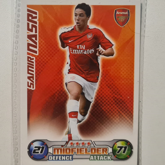 Samir Nasri Topps 2008-09 Match Attax Soccer Football Arsenal very good Sleeved