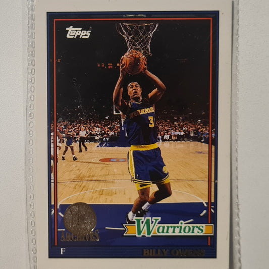 Billy Owens 1993 Topps Rookie Archives Gold variant #147 Golden State Warriors Excellent Sleeved