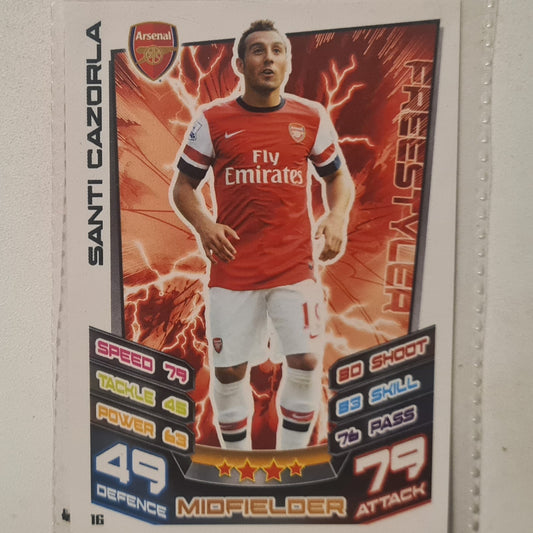 Santi Cazorla 2012-13 Topps Match Attax  #16 Football soccer Arsenal very good Sleeved