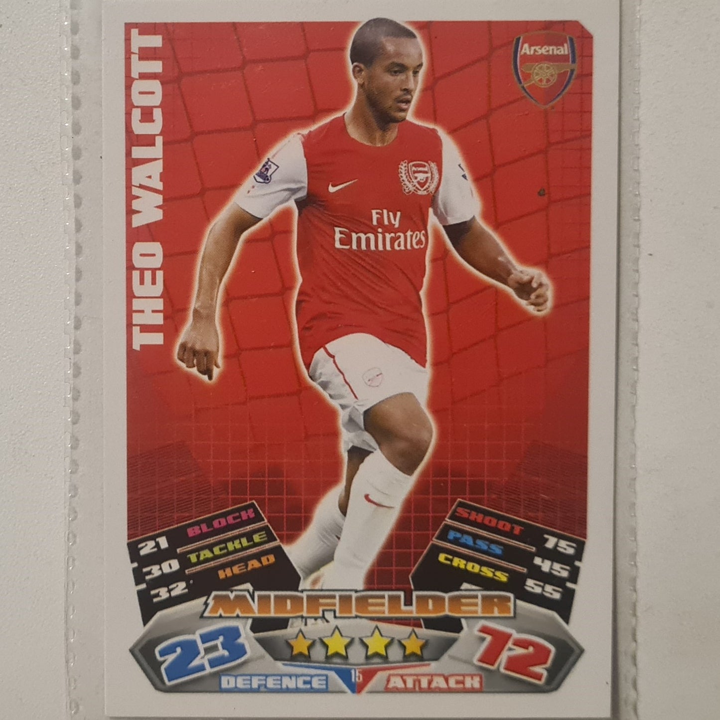 Theo Walcott 2011-12 Topps Match Attax Football soccer Arsenal very good Sleeved