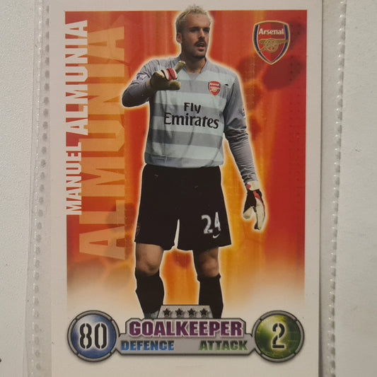 Manuel Almunia 2007-08 Topps Match Attax Football soccer Arsenal very good Sleeved