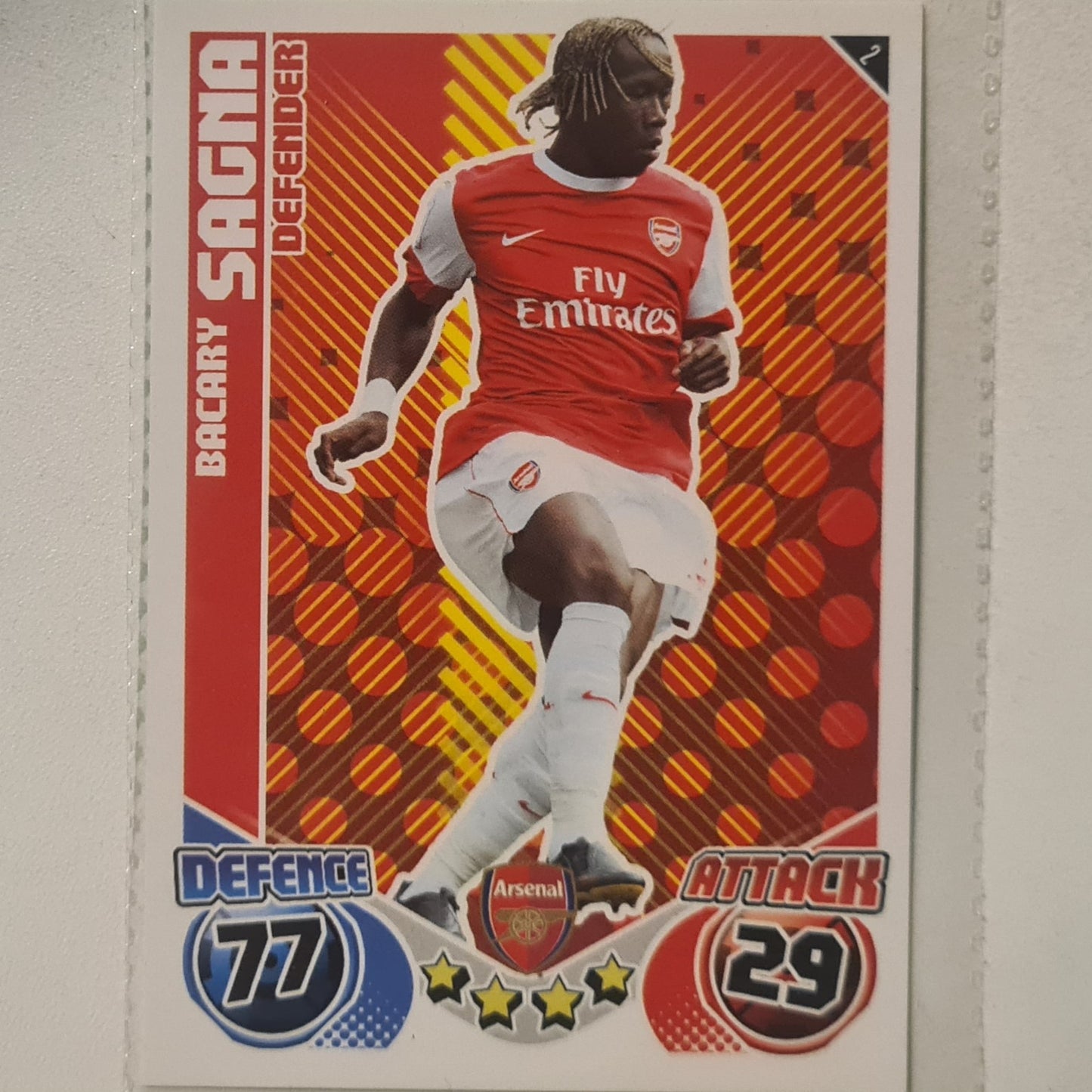 Bacary Sagna 2010-11 Topps Match Attax Football soccer Arsenal very good Sleeved