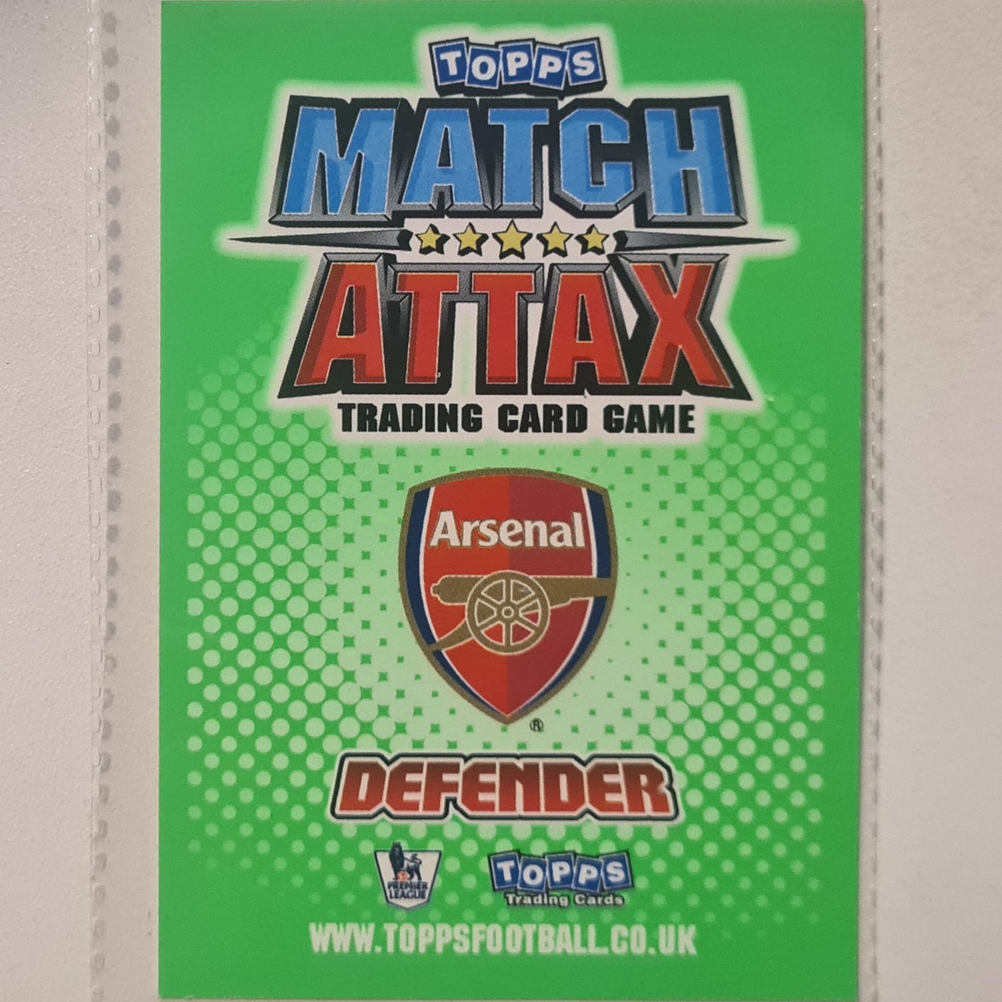 Bacary Sagna 2010-11 Topps Match Attax Football soccer Arsenal very good Sleeved