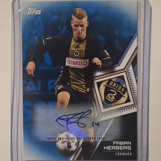 Fabien Herbers 2018 Topps major league soccer MLS Auto 05/50 #119 Soccer football Philadelphia Union excellent sleeved