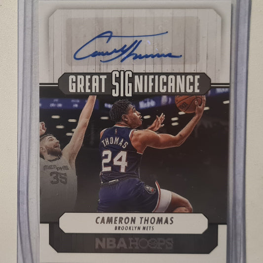 Cameron Thomas 2022-23 Panini Hoops great significance Auto  GS-CAM Brooklyn nets excellent sleeved