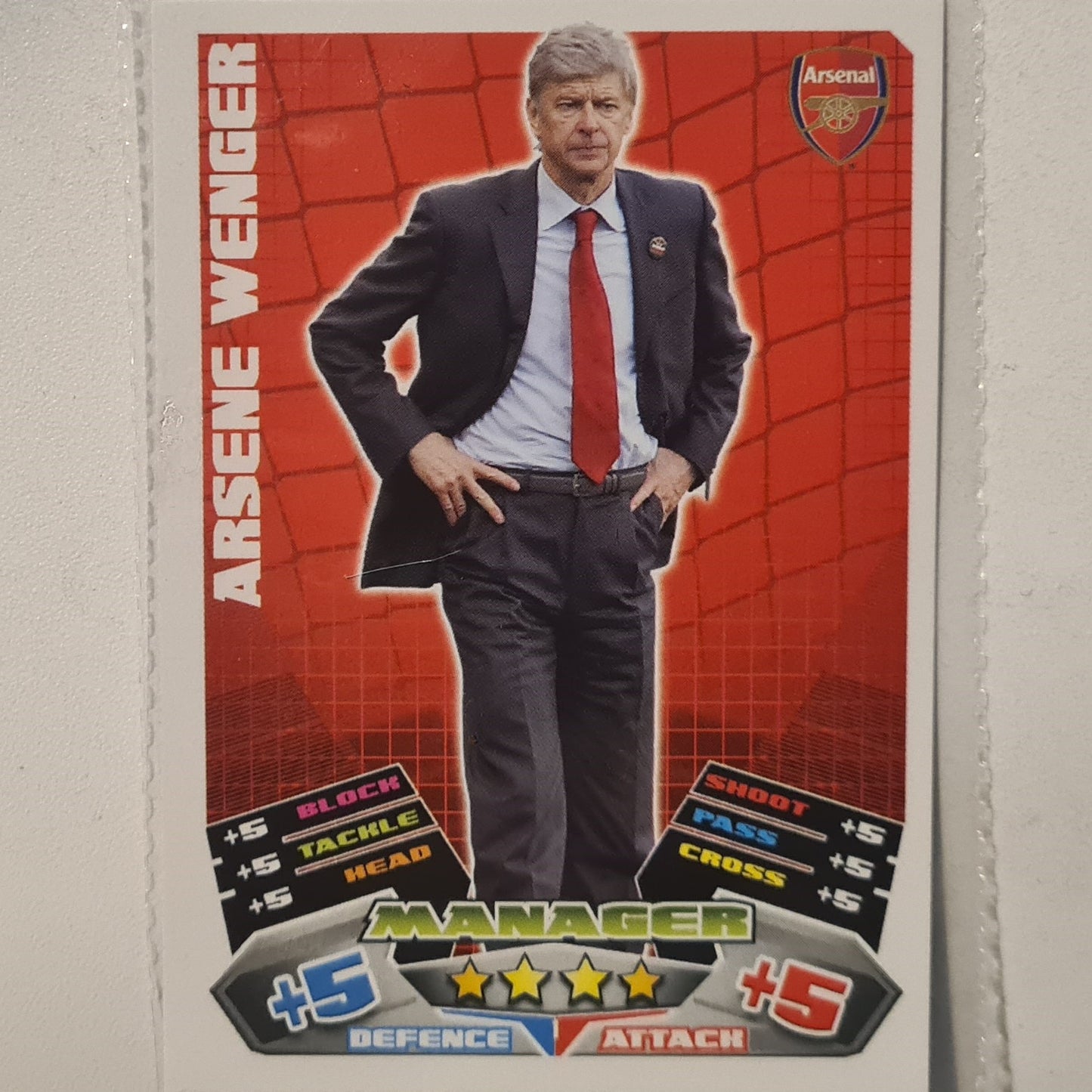 Arsene Wenger Topps Match Attax  #1 Soccer Football Arsenal Excellent sleeved