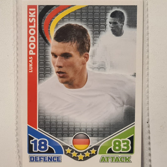 Lukas Podolski 2010 Topps Match Attax international Soccer Football Germany/Arsenal very good sleeved