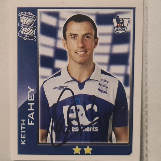 Keith Fahey 2010 Topps Premier League Sticker #60 Soccer Football Birmingham Excellent sleeved