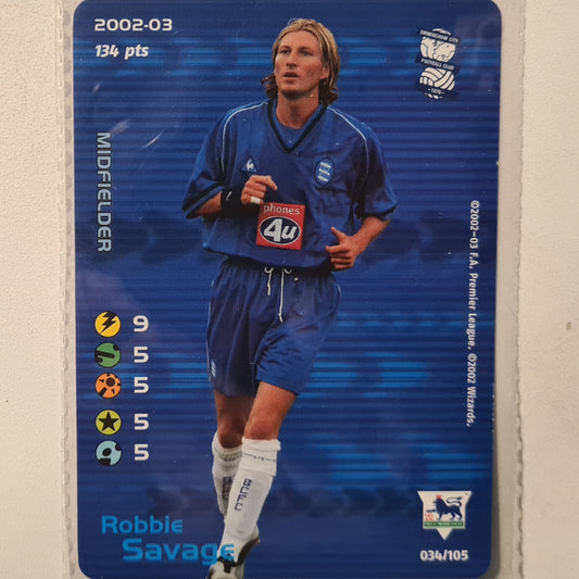 Robbie Savage 2002-03 Subbuteo #034 Soccer Football Birmingham/Serbia Excellent sleeved