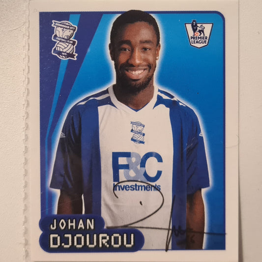 Johan Djourou 2007-08 Merlin FA Premier League sticker #84 Soccer Football Birmingham Excellent sleeved