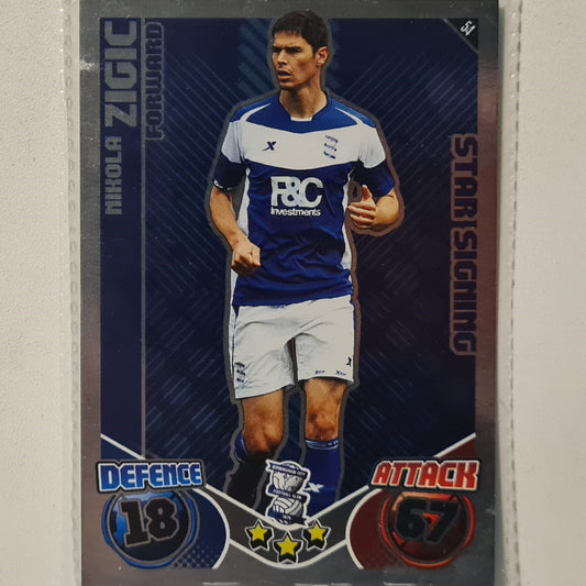 Nikola Zigic 2010-11 Topps Match Attax star signing #54 Soccer Football Birmingham very good