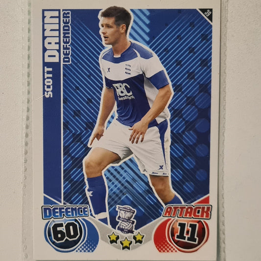 Scott Dann 2010-11 Topps Match Attax #39 Soccer Football Birmingham Excellent