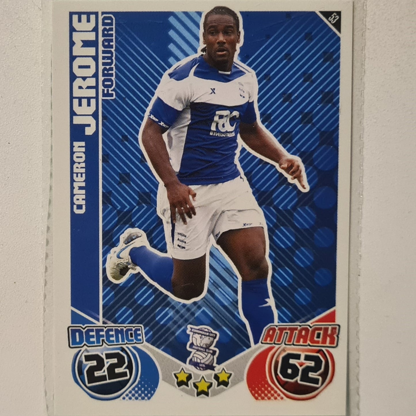 Cameron Jerome 2010-11 Topps Match Attax #53 Soccer Football Birmingham Excellent