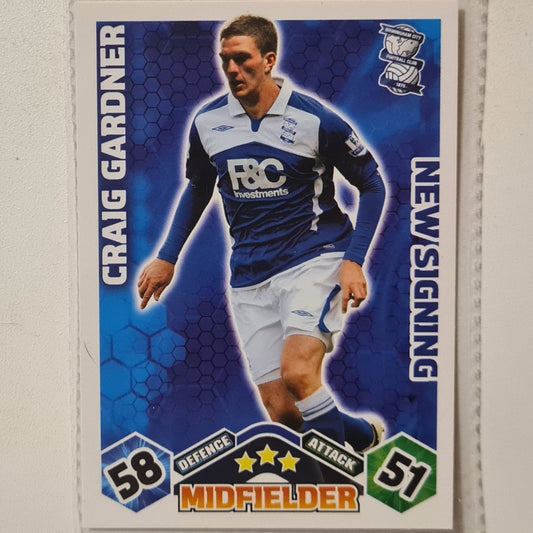 Craig Gardner 2009-10 Topps Match Attax  Soccer Football Birmingham Excellent