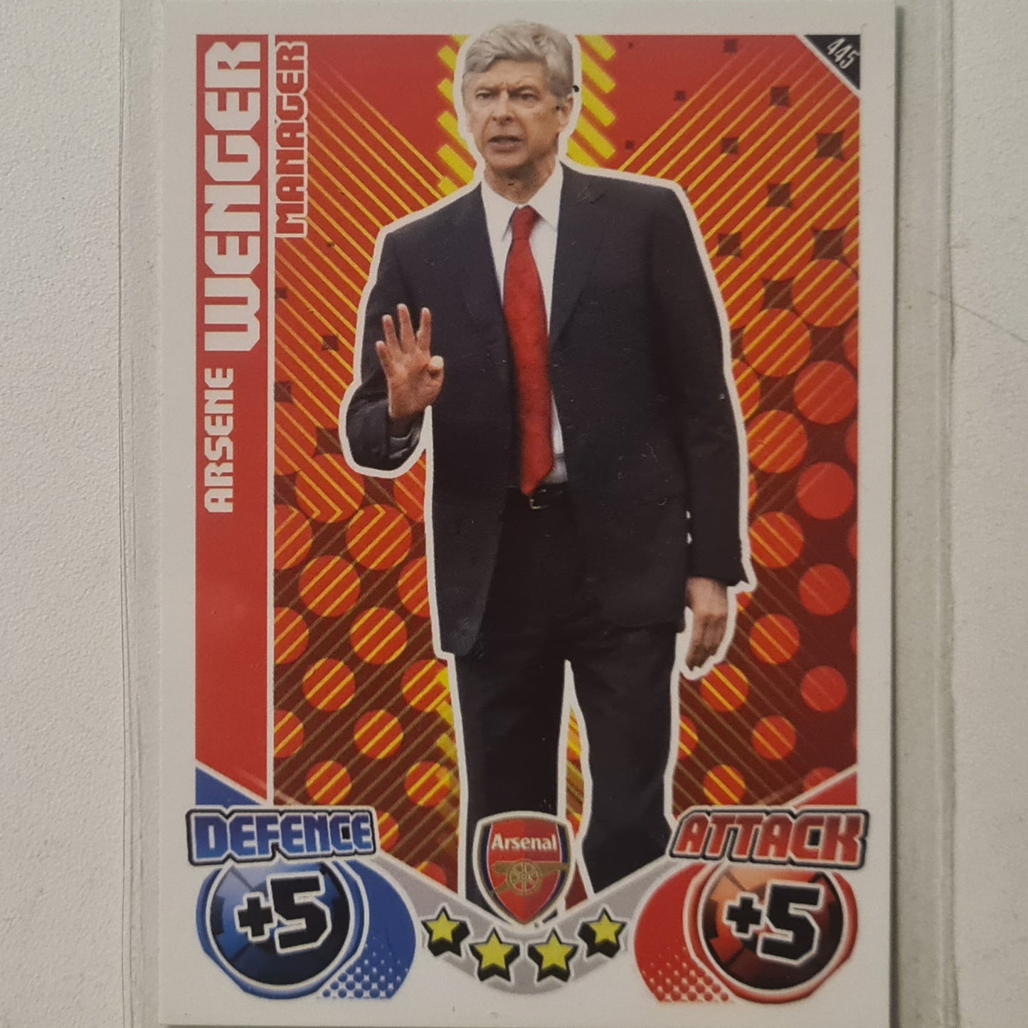 Arsene Wenger 2010-11 Topps Match Attax Soccer Football Arsenal Excellent sleeved