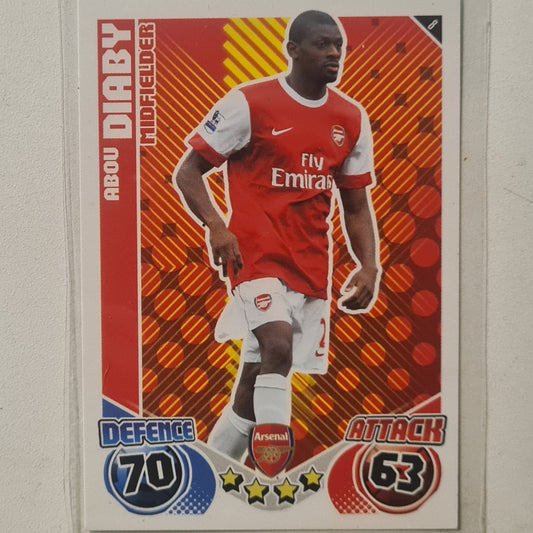 Abou Diaby 2010-11 Topps Match Attax Soccer Football Arsenal Excellent sleeved