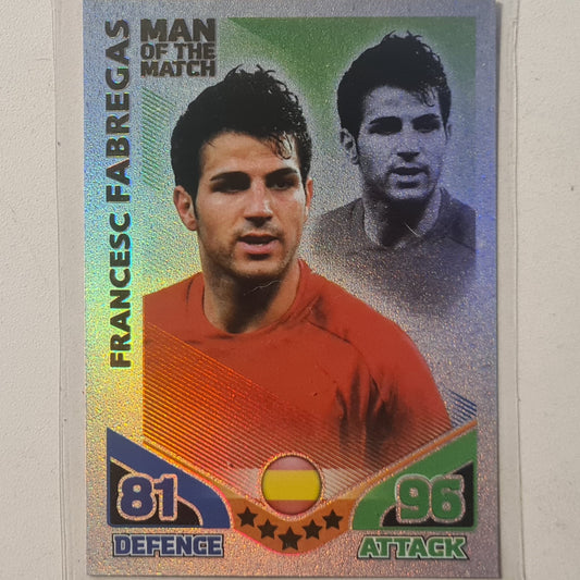 Francesc Cesc Fabregas 2010 Topps Match Attax international man of the match Holo Soccer Football Arsenal/Spain Excellent sleeved