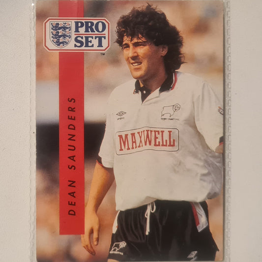 Dean Saunders 1990-91 Pro Set #71  soccer football Derby County good Sleeved