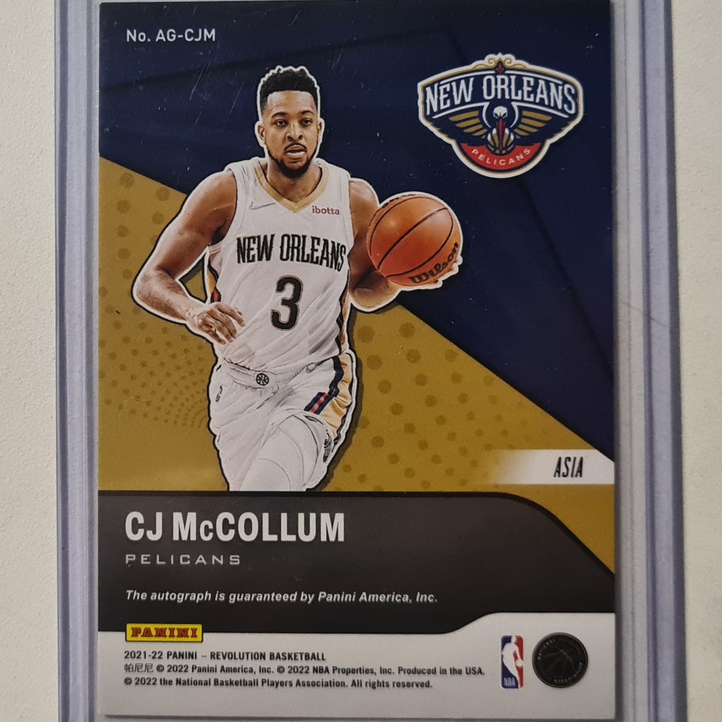 CJ McCollum 2021-22 Panini revolution red Asia Auto AG-CJM NBA Basketball New Orleans Pelicans Excellent