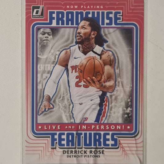 Derrick Rose 2020-21 Panini Donruss Franchise Features #9 NBA Basketball Detroit Pistons Excellent Sleeved